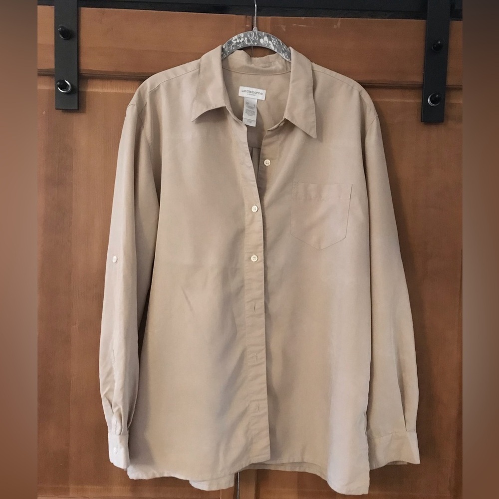 Liz Claiborne Lizsport Button Blouse Size Large